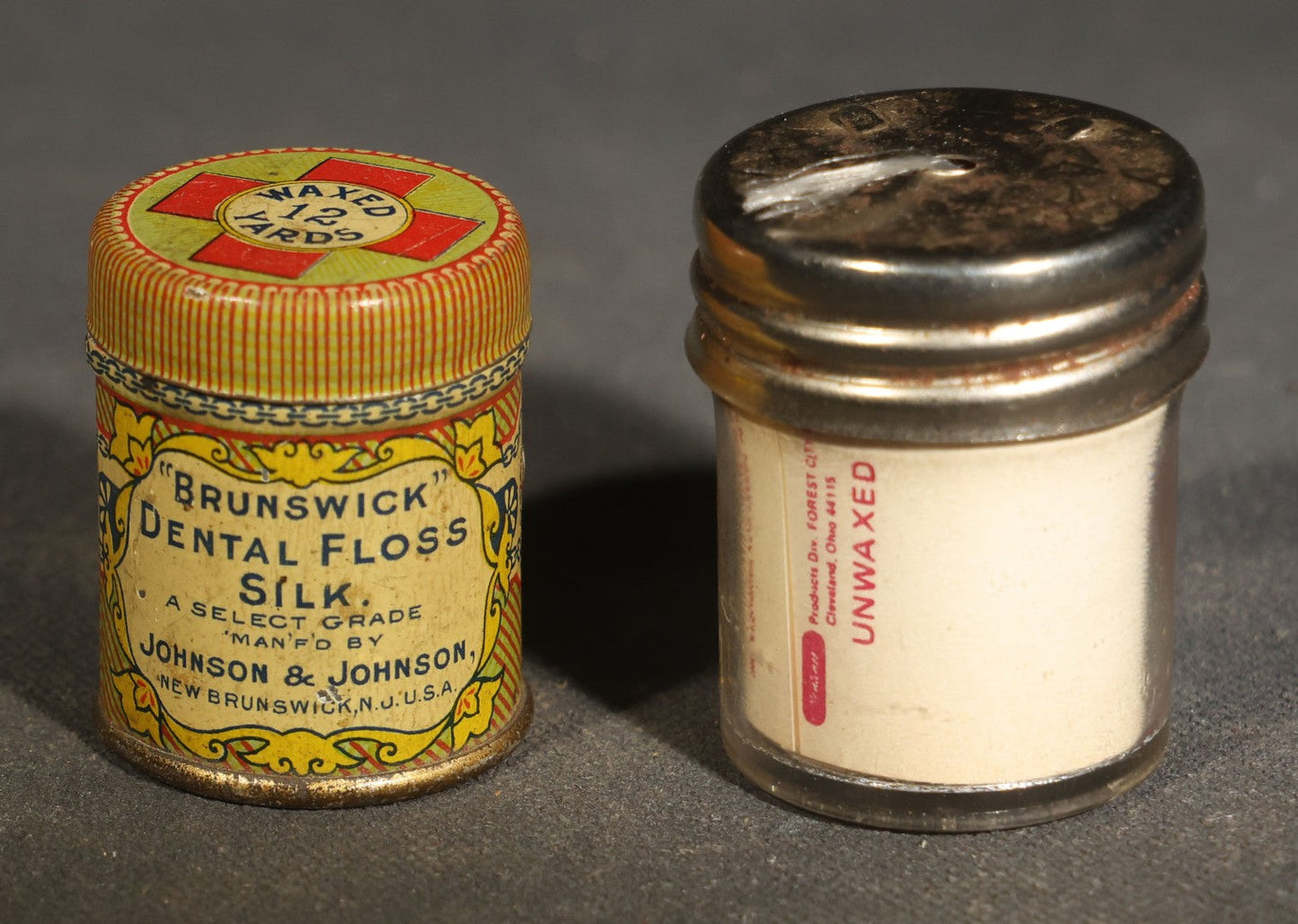Grouping of Six Vintage Pharmaceutical and Personal Care Products including Parke-Davis Medicated Throat Discs, Rectal Medicone Suppositories, and Cal-Bis-Ma Alkaline Powder