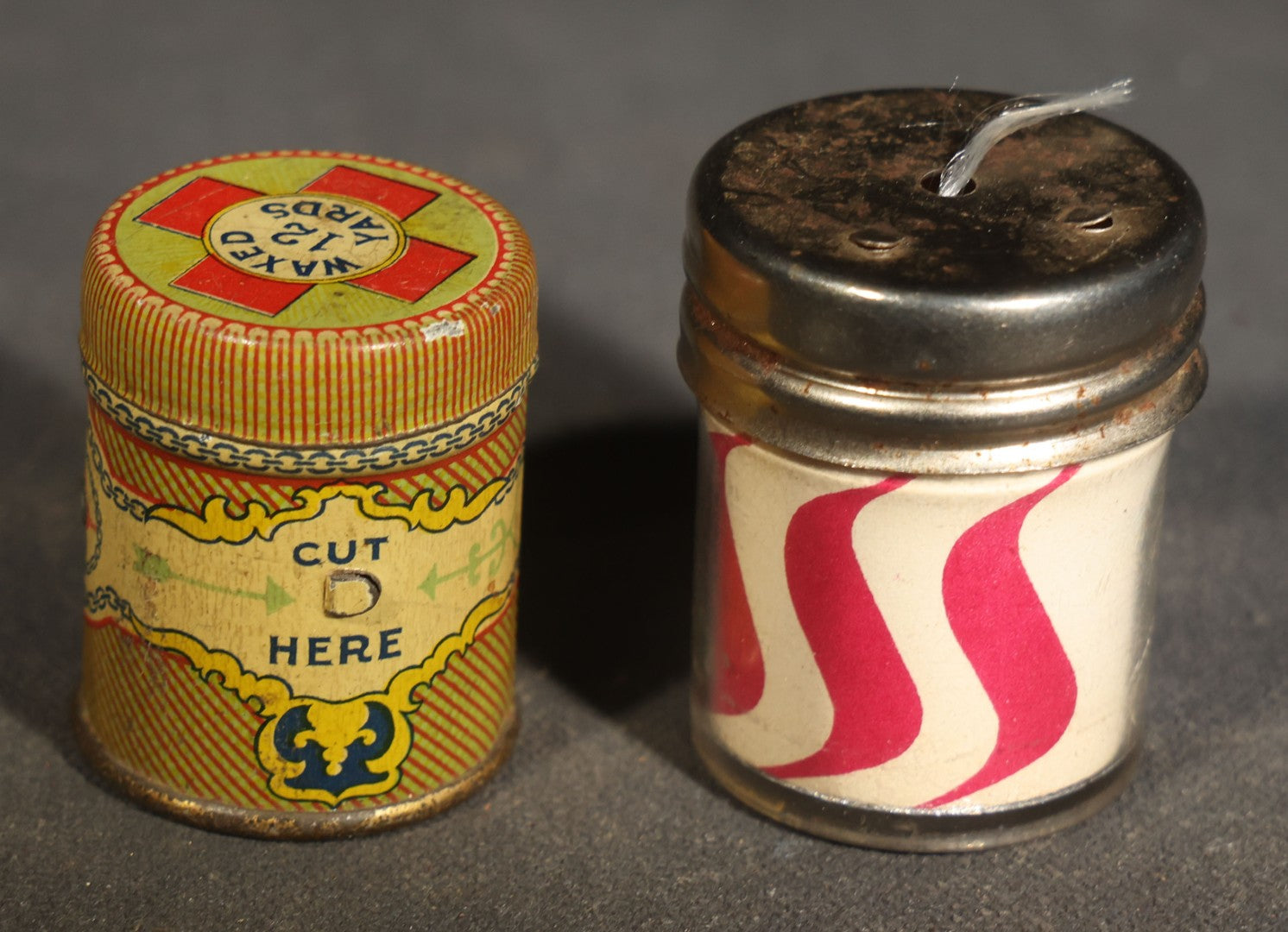 Grouping of Six Vintage Pharmaceutical and Personal Care Products including Parke-Davis Medicated Throat Discs, Rectal Medicone Suppositories, and Cal-Bis-Ma Alkaline Powder