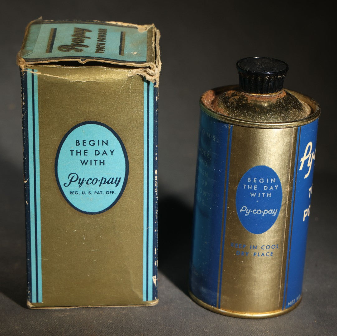 Grouping of Three Vintage Dental Products including S.S. White Lubricating Oil, Pulprotex Temporary Cement, and Py-co-pay Tooth Powder