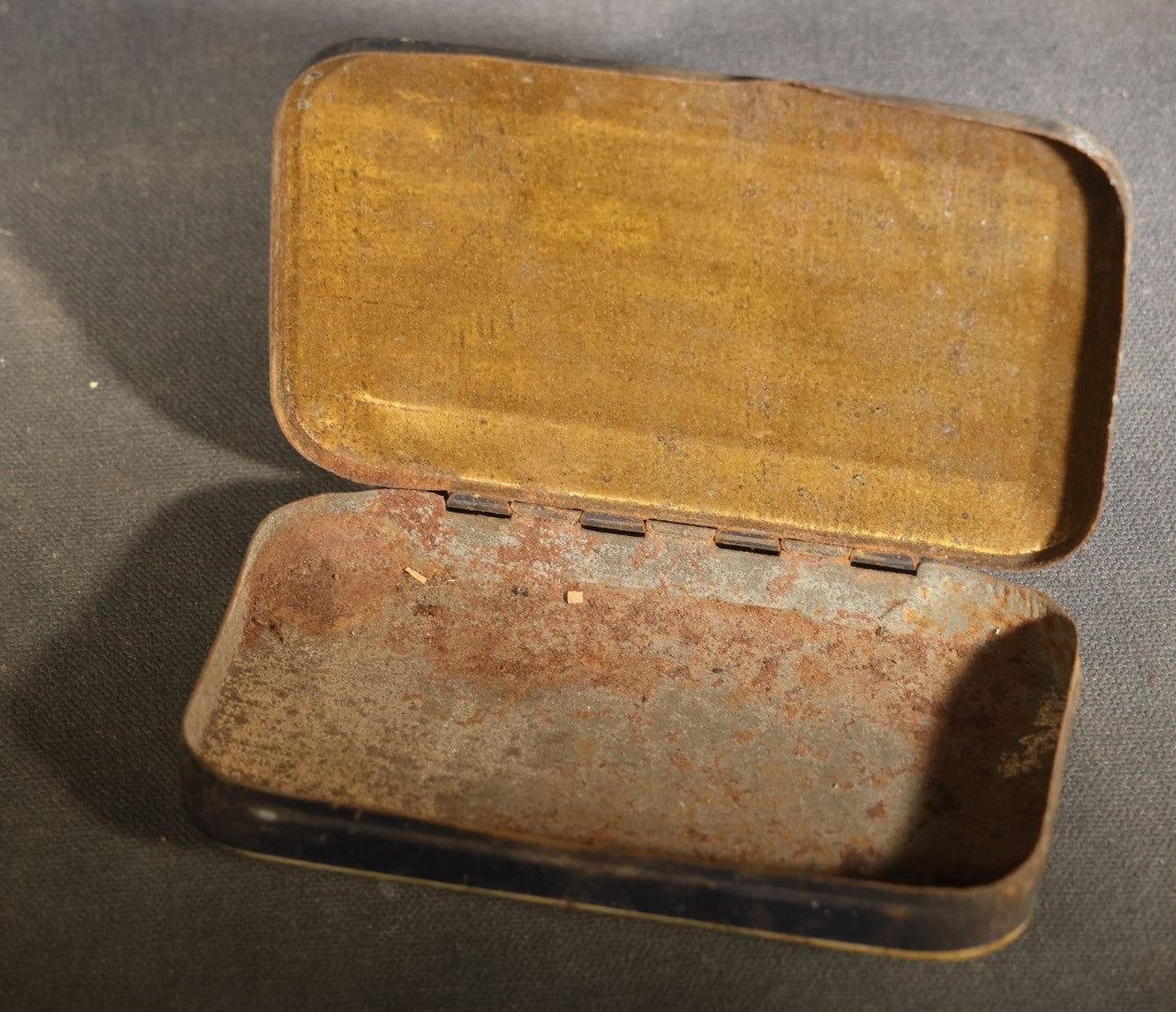 Grouping of Five Antique Advertising Tins and Boxes including Edgeworth Ready-Rubbed and Plug Slice Tobacco, Mechanics Friend Hand Soap, Pride of Virginia Tobacco, and Seidlitz Powders