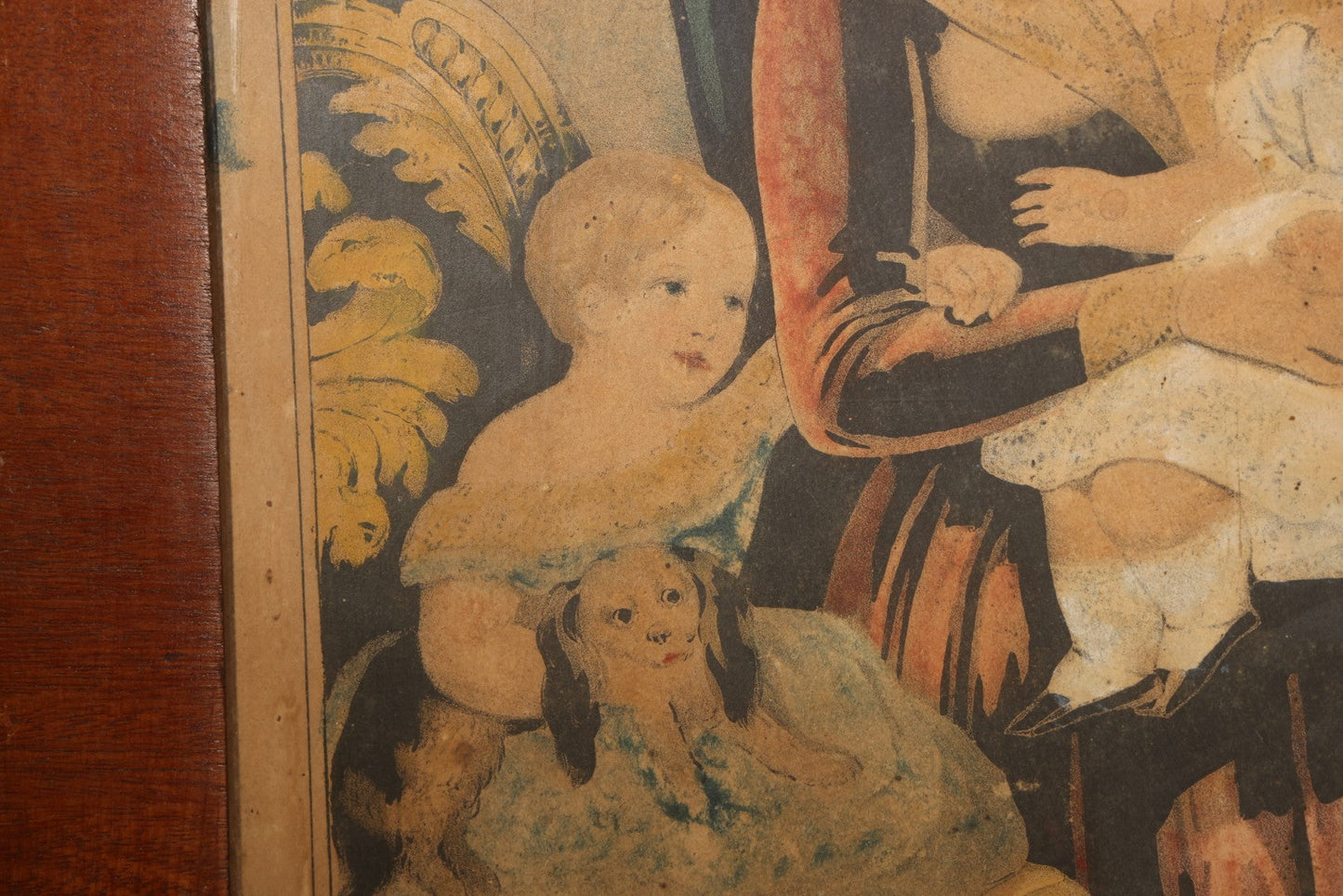 Antique "The Young Mother" Hand-Colored Lithograph Print, Published by N. Currier, 152 Nassau Street, New York