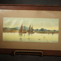 Lot 181 - Antique Framed Louis K. Harlow Chromolithograph Print of Sailing Vessels in a Harbor, Copyright 1899, Published by L. Prang & Co., Boston, Massachusetts, 15-5/8" W x 9-1/2" H
