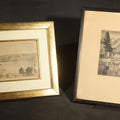 Lot 182 - Pair of Vintage Framed Etchings Including Three Brothers, Yosemite National Park, and Coastal Scene with Buildings