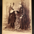 Lot 162 - Antique Cabinet Card Photograph of a Woman and Girl in Star-Adorned Costumes with Crowns, Photographed by Clark, Streator, Illinois
