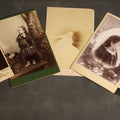 Lot 165 - Grouping of Five Antique Cabinet Card Photographs of Children Including Anna, Maude, and Grace Seaman, Photographed by Stewart, Minonk, Illinois and Lequist Bros., Peoria, Illinois