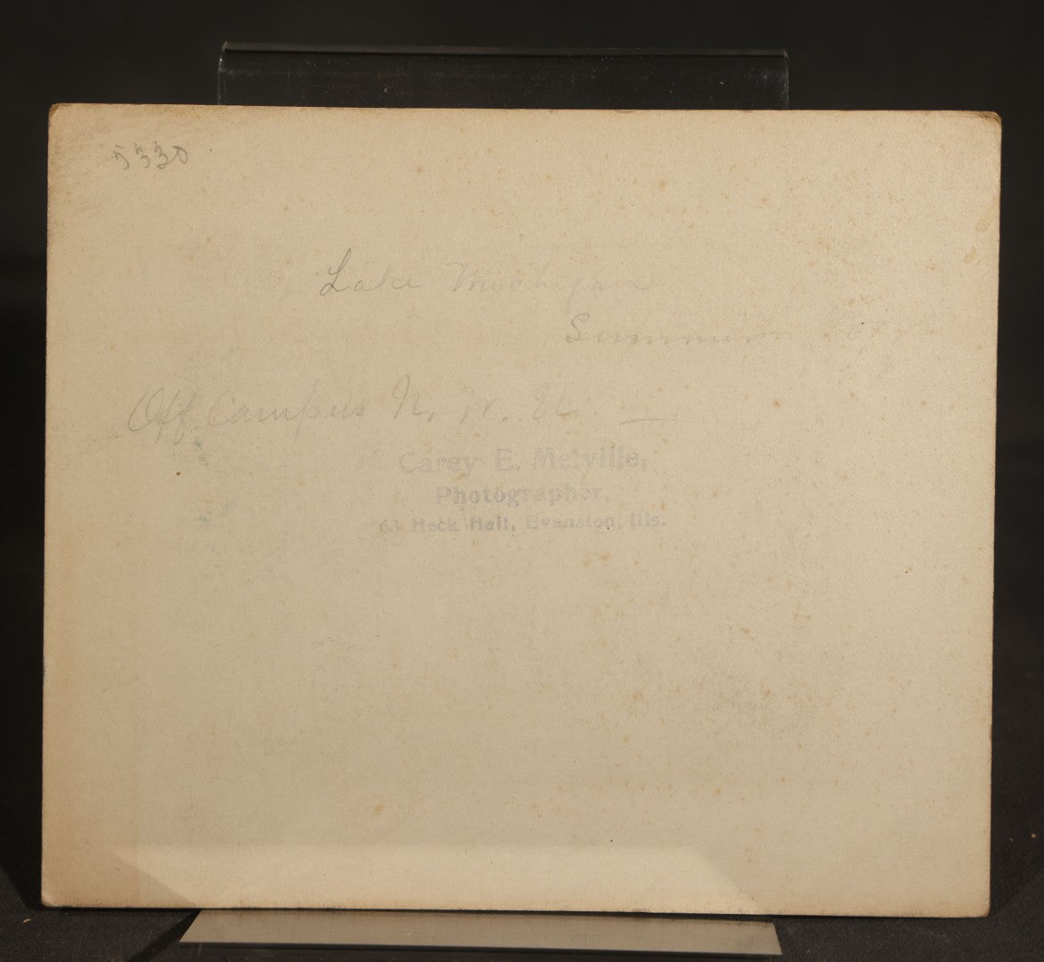 Grouping of Four Antique Board-Mounted Photographs Including Northwestern University Old College, Seminary, Heck Hall, and Lake Michigan