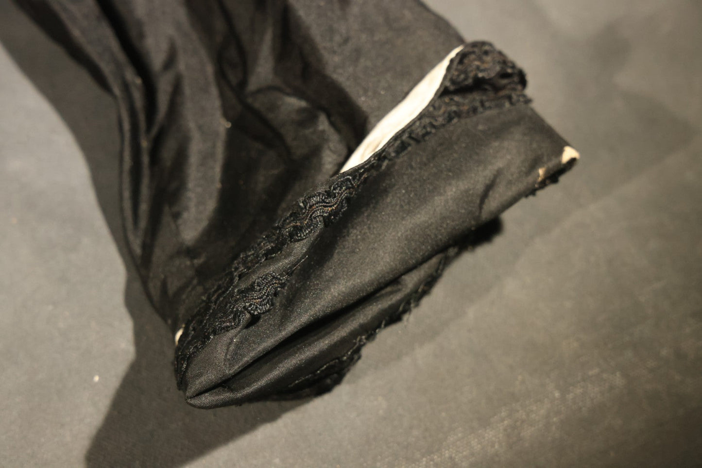 Antique Black Victorian / Edwardian Bodice with Braided Trim and Contrast Front Edging