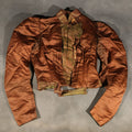 Lot 011 - Antique Brown Victorian / Edwardian Bodice with Diamond-Patterned Contrast Trim and Boned Interior