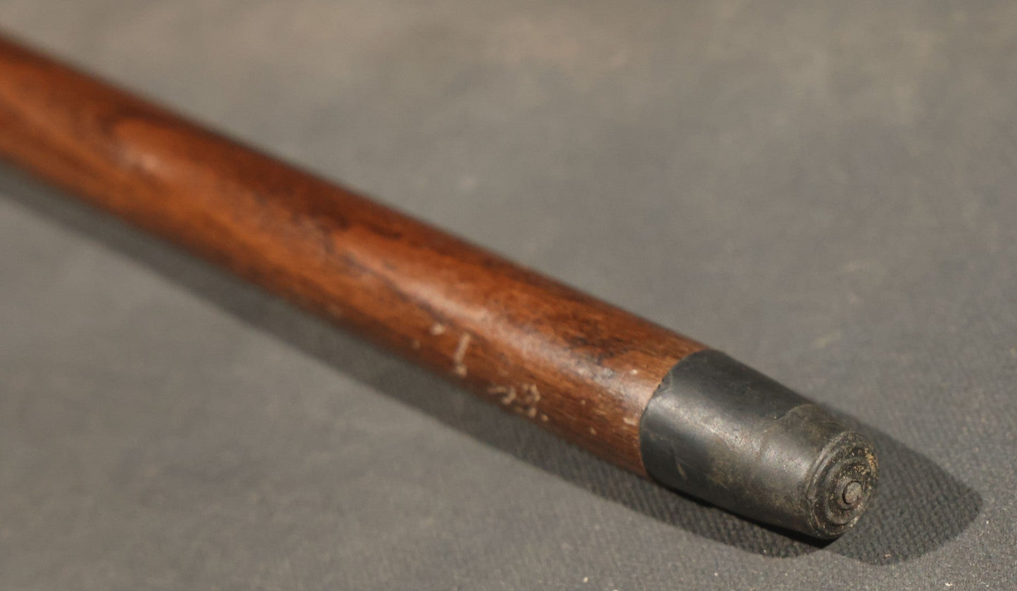 Modern Figural Lost Wax Cast Bronze and Beechwood Walking Cane with "Woman Swimmer" Handle, Manufactured by Tienda de Bastones, Spain