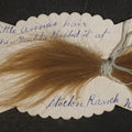 Lot 014 - Antique Hair Memento Lock on Scalloped Card, Inscribed "Little Annas Hair When Daddie Bobbed It at Stockton Ranch," New Mexico