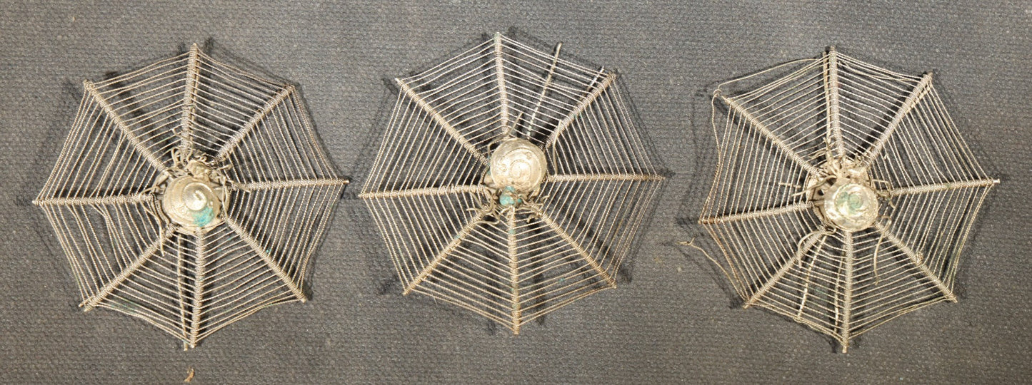 Grouping of Eight Vintage Spider and Web Placecard Holders