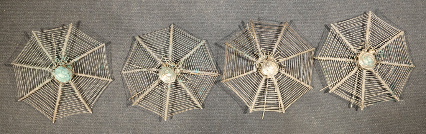 Grouping of Eight Vintage Spider and Web Placecard Holders