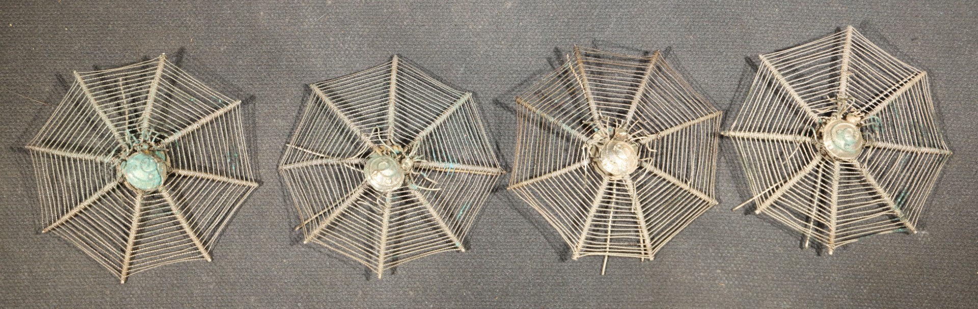 Grouping of Eight Vintage Spider and Web Placecard Holders