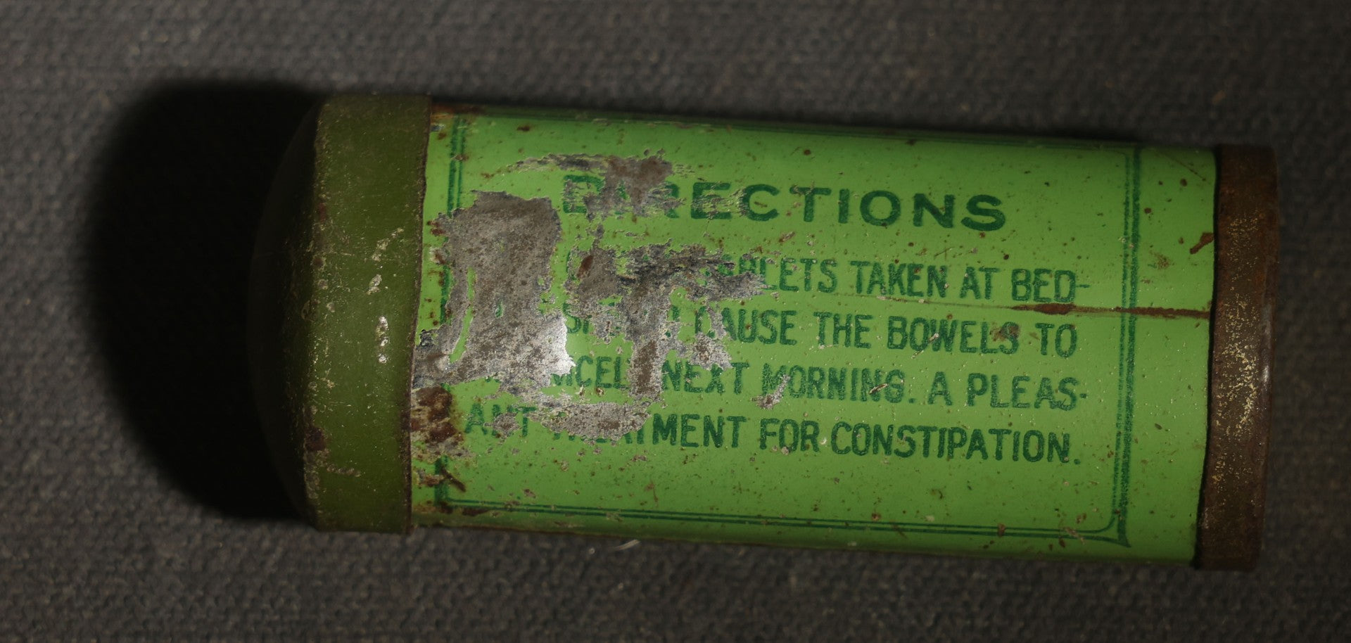 Antique Dr. Edwards' Olive Tablets Tin with Whirling Logs Trade Mark and Paper Insert, The Olive Tablet Company, Columbus, Ohio