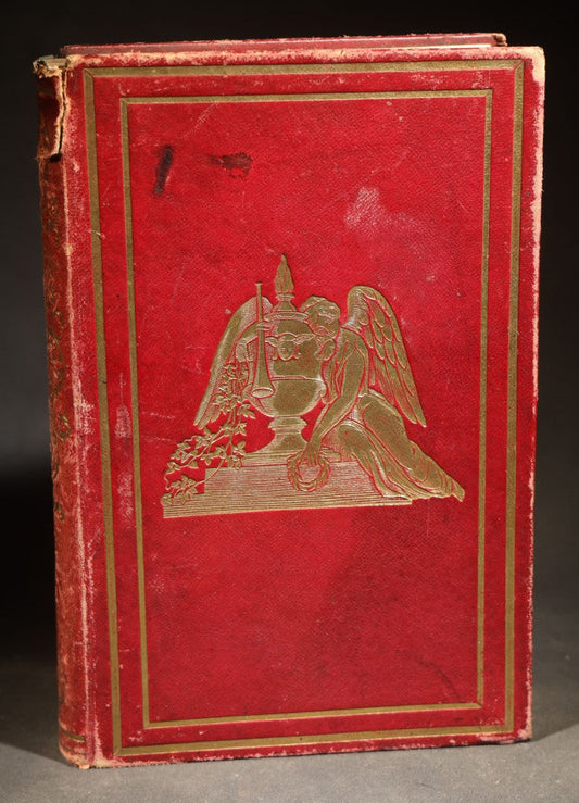 "Laurel Leaves: A Chaplet Woven by the Friends of the Late Mrs. Osgood" Antique Illustrated Memorial Book with Mourning Angel and Grave Cover Design, Edited by Mary E. Hewitt, Published by Lamport, Blakeman & Law, New York, 1854
