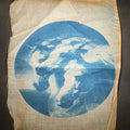 Lot 038 - Antique Cyanotype on Fabric of "Pharaoh's Horses" After J.F. Herring, Three Horse Heads in Circular Vignette, 8" W x 9-3/4" H