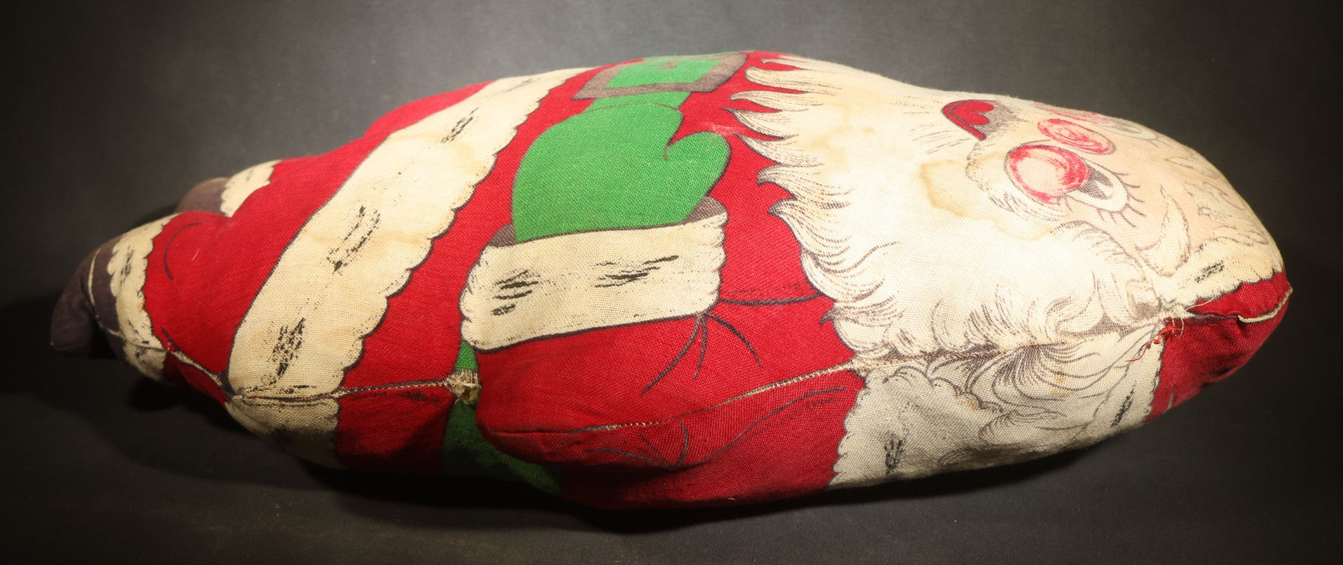 Vintage Printed Fabric Stuffed Santa Claus Doll from Cut-and-Sew Panel
