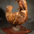 Lot 047 - Vintage Folk Art Carved Coconut Shell Parrot Souvenir from Florida, Mounted on Wooden Base, 11-1/2" H