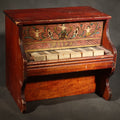 Lot 050 - Antique Bliss Wooden Toy Piano with Lithographed Cherub and Scroll Graphics, Eight Keys, 7-3/8" L