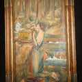 Lot 058 - Antique Framed Watercolor Painting on Paper, "Pandora" After John William Waterhouse (English, 1849-1917), Signed "After J.W. Waterhouse", 9-3/8" W x 14-3/8" H