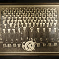 Lot 066 - Vintage Framed WWII U.S. Naval Training Center Company 150 Group Photograph, Sampson, New York, June 12, 1945, 15" W x 11-3/4" H