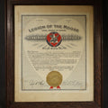 Lot 068 - Vintage Framed Loyal Order of Moose Legion of the Moose Membership Certificate for John Mcdonald, Legion 92, Dated November 30, 1951, 11-5/8" W x 13-5/8" H
