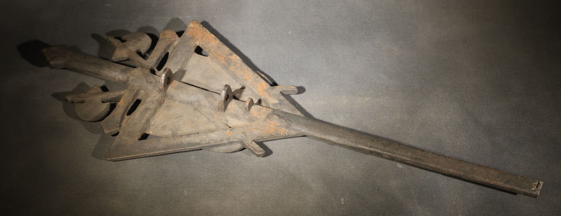 Antique Cast Iron Knights of Pythias Grave Marker with F.C.B. and K. of P. Emblems, Note Broken Stake