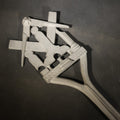 Lot 071 - Antique Cast Aluminum Masonic Grave Marker with Square, Compass, and Pillar, 24-1/2" H
