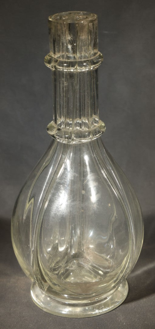 Vintage Four-Chamber Glass Decanter Bottle, Made in France, Note Chips