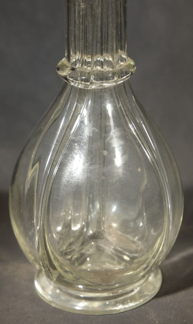 Vintage Four-Chamber Glass Decanter Bottle, Made in France, Note Chips