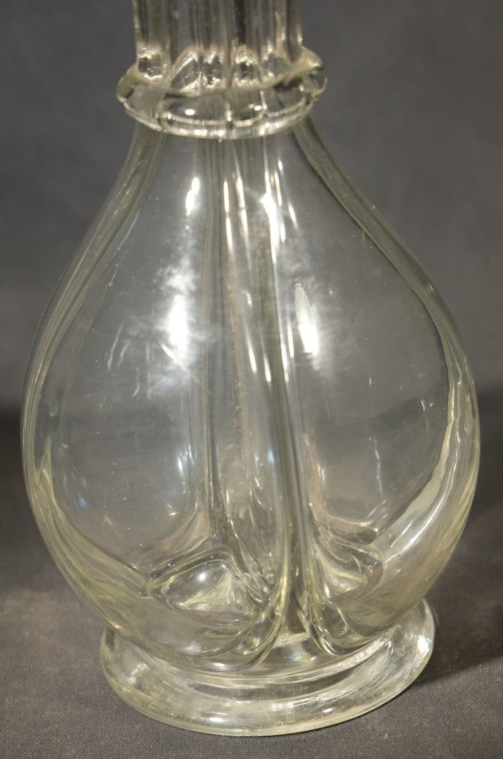 Vintage Four-Chamber Glass Decanter Bottle, Made in France, Note Chips