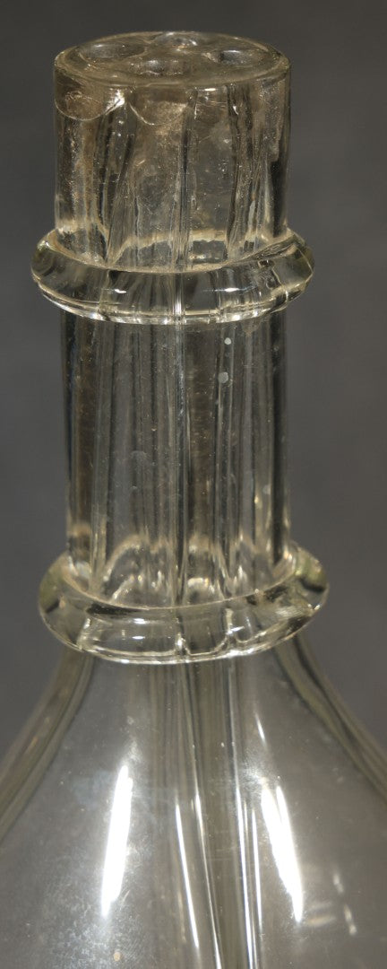Vintage Four-Chamber Glass Decanter Bottle, Made in France, Note Chips