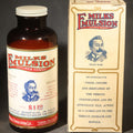 Lot 077 - Vintage Milks Emulsion "Nature's Remedy" N.O.S. Bottle with Original Box, Corrugated Insert, and Glass Spoon, the Milks Emulsion Co., Terre Haute, Indiana, 8-3/4" H