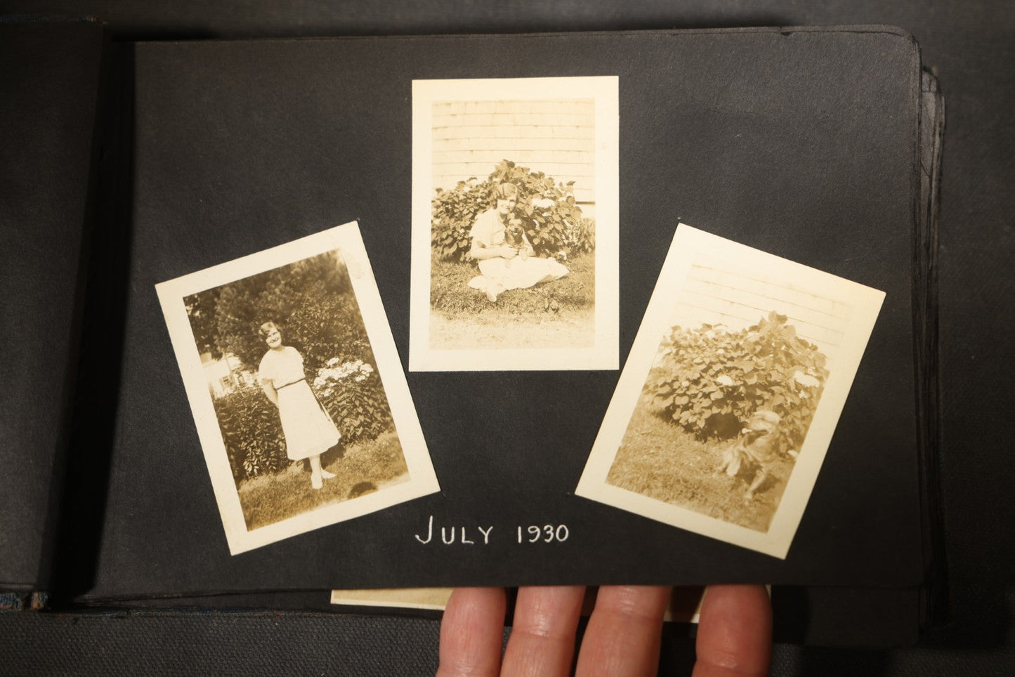 Vintage Snapshot Photo Album Containing 100+ Photographs, 1930-1934, including Onset Wharf, Massachusetts, Fishing, and Family Gatherings