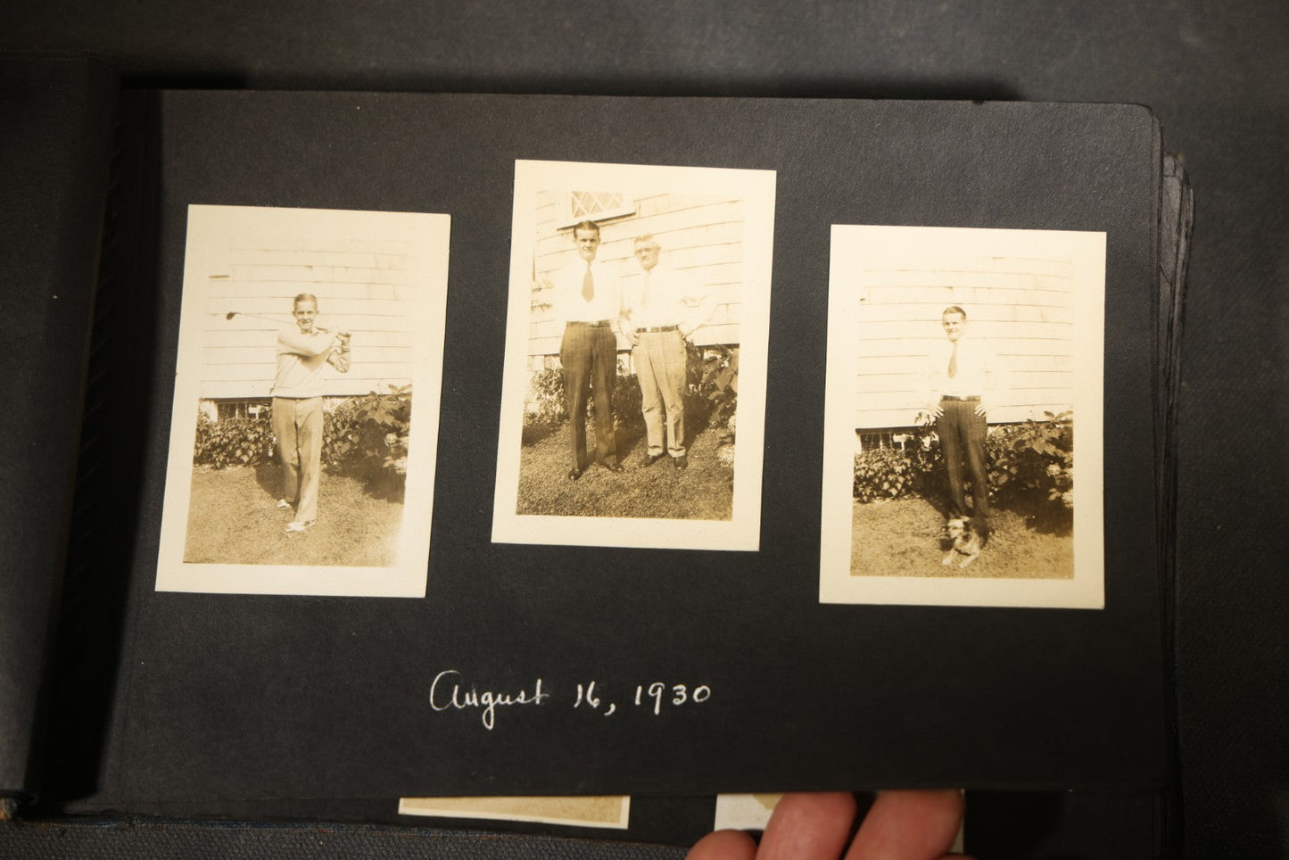 Vintage Snapshot Photo Album Containing 100+ Photographs, 1930-1934, including Onset Wharf, Massachusetts, Fishing, and Family Gatherings