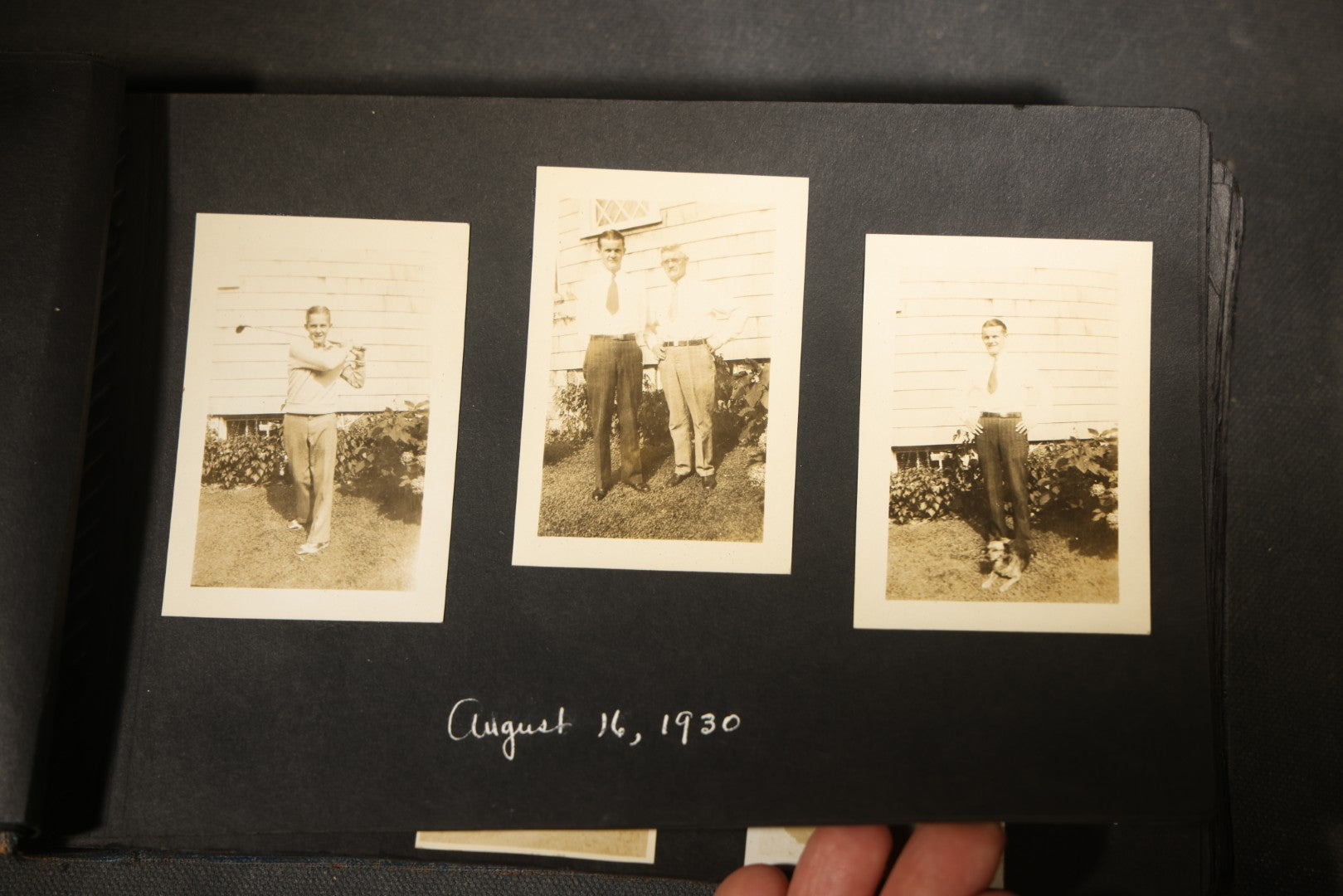 Vintage Snapshot Photo Album Containing 100+ Photographs, 1930-1934, including Onset Wharf, Massachusetts, Fishing, and Family Gatherings