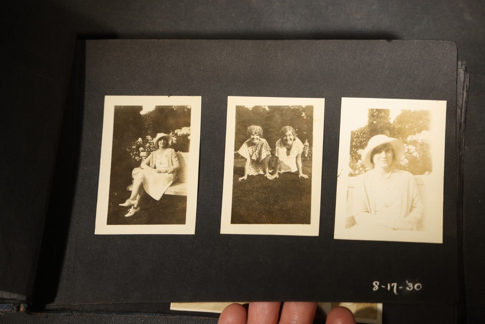 Vintage Snapshot Photo Album Containing 100+ Photographs, 1930-1934, including Onset Wharf, Massachusetts, Fishing, and Family Gatherings