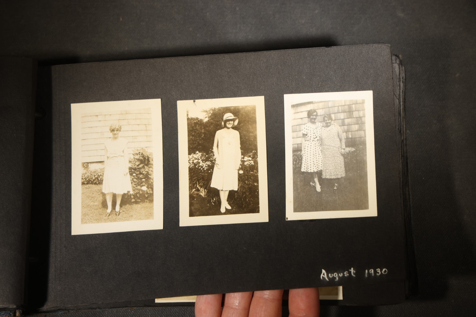 Vintage Snapshot Photo Album Containing 100+ Photographs, 1930-1934, including Onset Wharf, Massachusetts, Fishing, and Family Gatherings