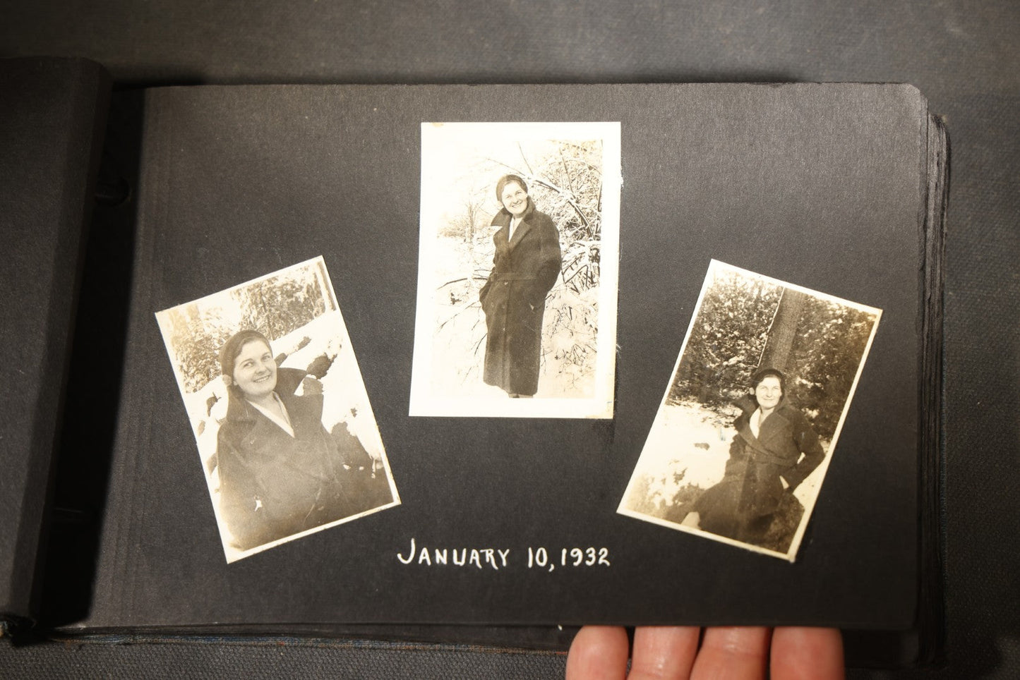 Vintage Snapshot Photo Album Containing 100+ Photographs, 1930-1934, including Onset Wharf, Massachusetts, Fishing, and Family Gatherings
