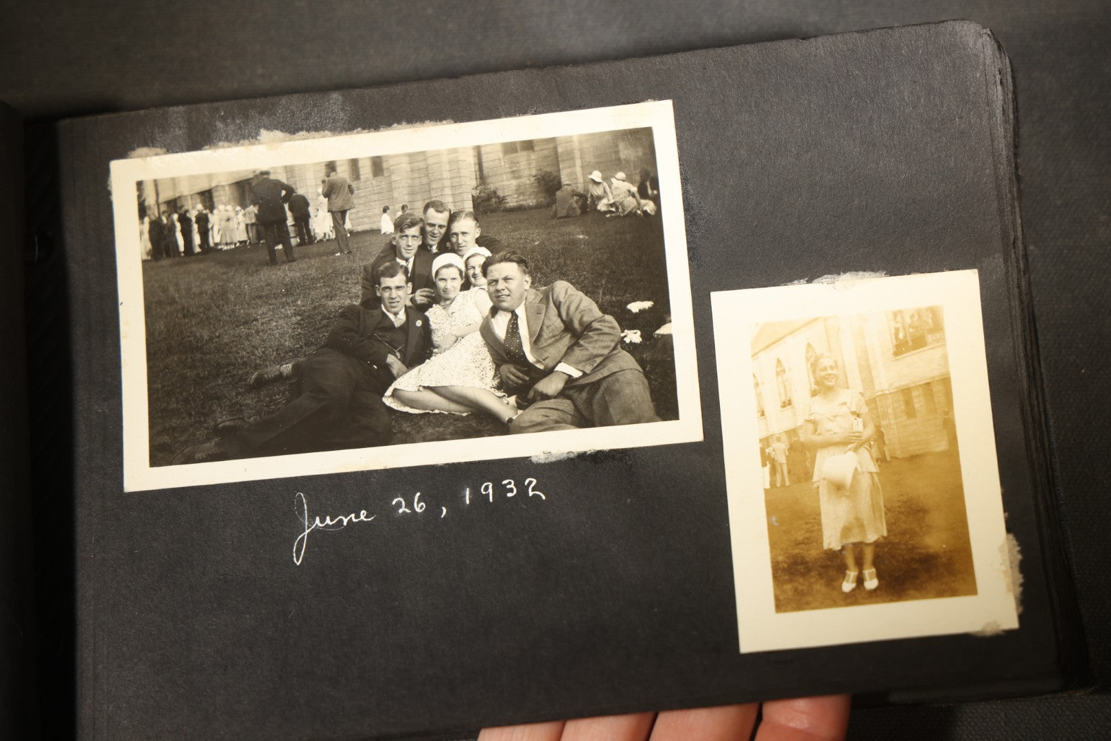 Vintage Snapshot Photo Album Containing 100+ Photographs, 1930-1934, including Onset Wharf, Massachusetts, Fishing, and Family Gatherings