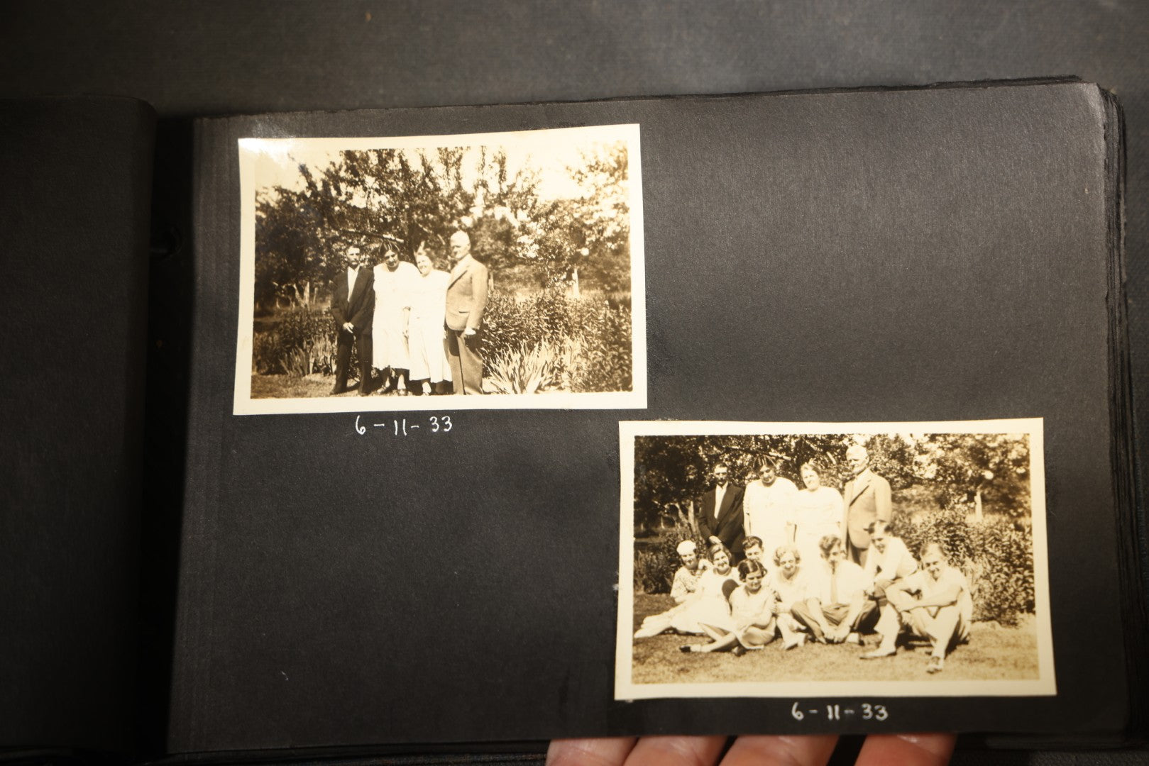 Vintage Snapshot Photo Album Containing 100+ Photographs, 1930-1934, including Onset Wharf, Massachusetts, Fishing, and Family Gatherings