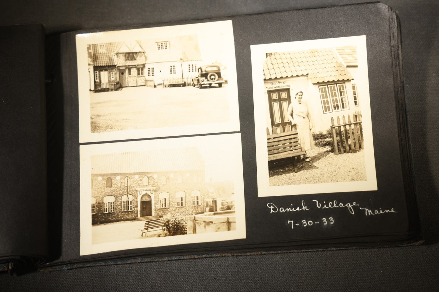 Vintage Snapshot Photo Album Containing 100+ Photographs, 1930-1934, including Onset Wharf, Massachusetts, Fishing, and Family Gatherings