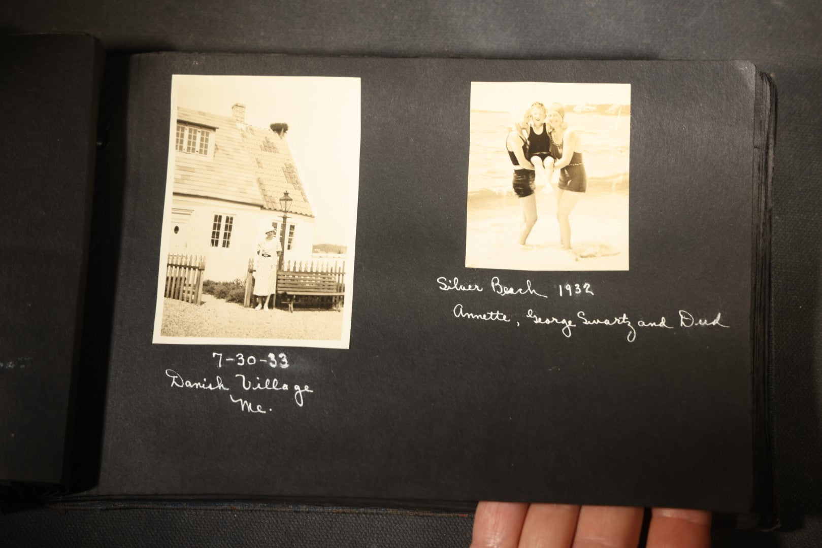 Vintage Snapshot Photo Album Containing 100+ Photographs, 1930-1934, including Onset Wharf, Massachusetts, Fishing, and Family Gatherings