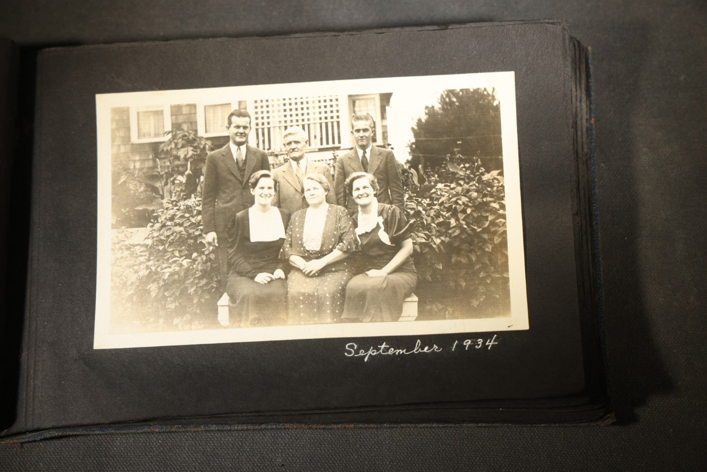 Vintage Snapshot Photo Album Containing 100+ Photographs, 1930-1934, including Onset Wharf, Massachusetts, Fishing, and Family Gatherings