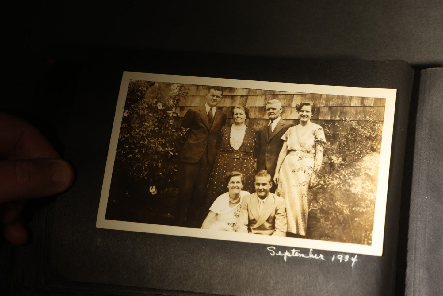Vintage Snapshot Photo Album Containing 100+ Photographs, 1930-1934, including Onset Wharf, Massachusetts, Fishing, and Family Gatherings