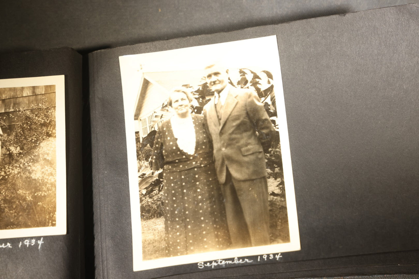 Vintage Snapshot Photo Album Containing 100+ Photographs, 1930-1934, including Onset Wharf, Massachusetts, Fishing, and Family Gatherings
