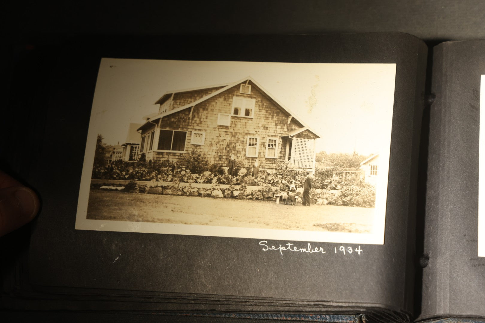Vintage Snapshot Photo Album Containing 100+ Photographs, 1930-1934, including Onset Wharf, Massachusetts, Fishing, and Family Gatherings
