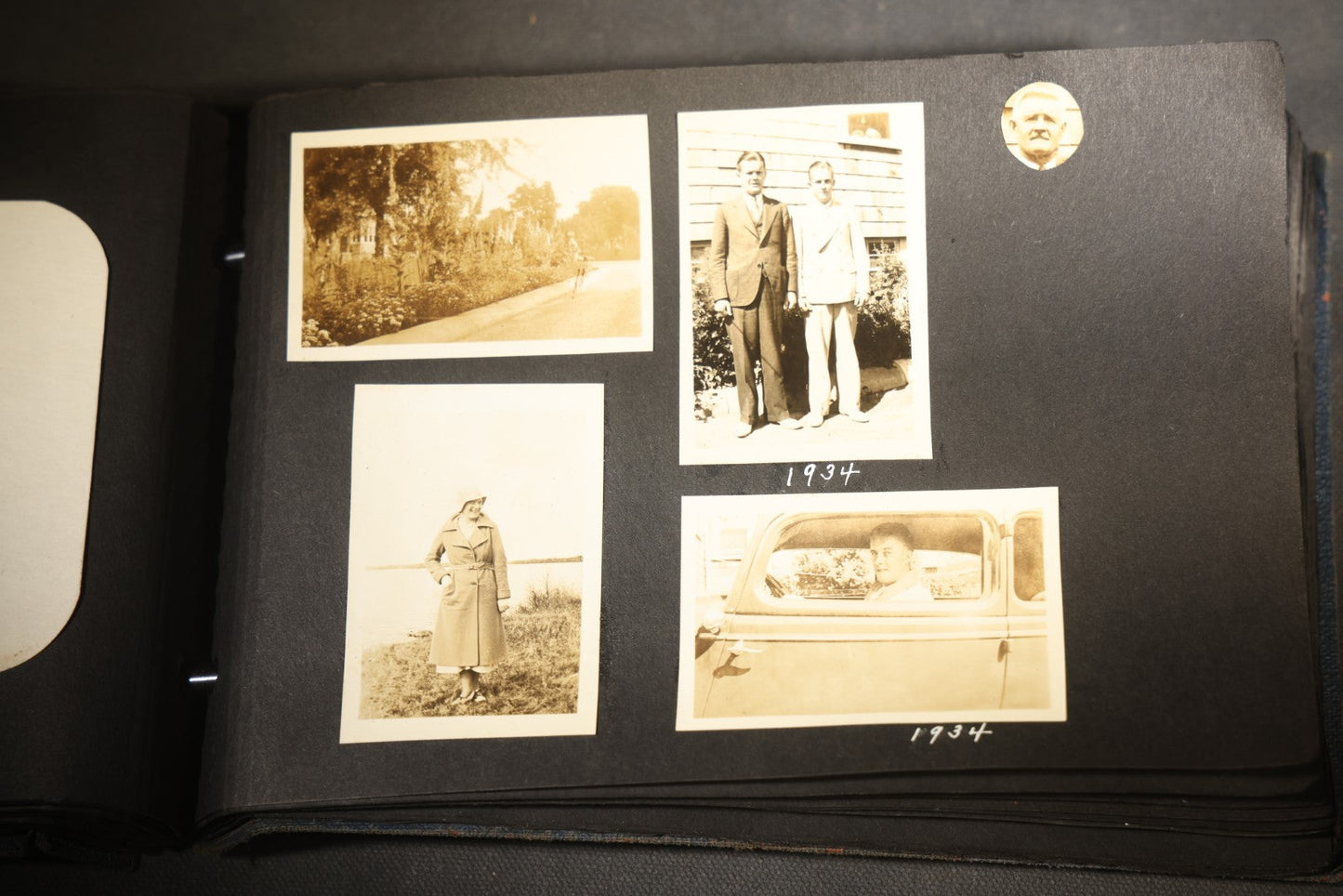Vintage Snapshot Photo Album Containing 100+ Photographs, 1930-1934, including Onset Wharf, Massachusetts, Fishing, and Family Gatherings
