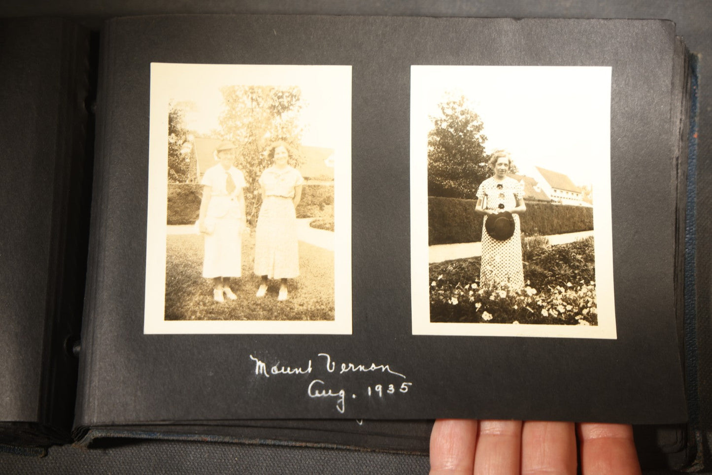 Vintage Snapshot Photo Album Containing 100+ Photographs, 1930-1934, including Onset Wharf, Massachusetts, Fishing, and Family Gatherings