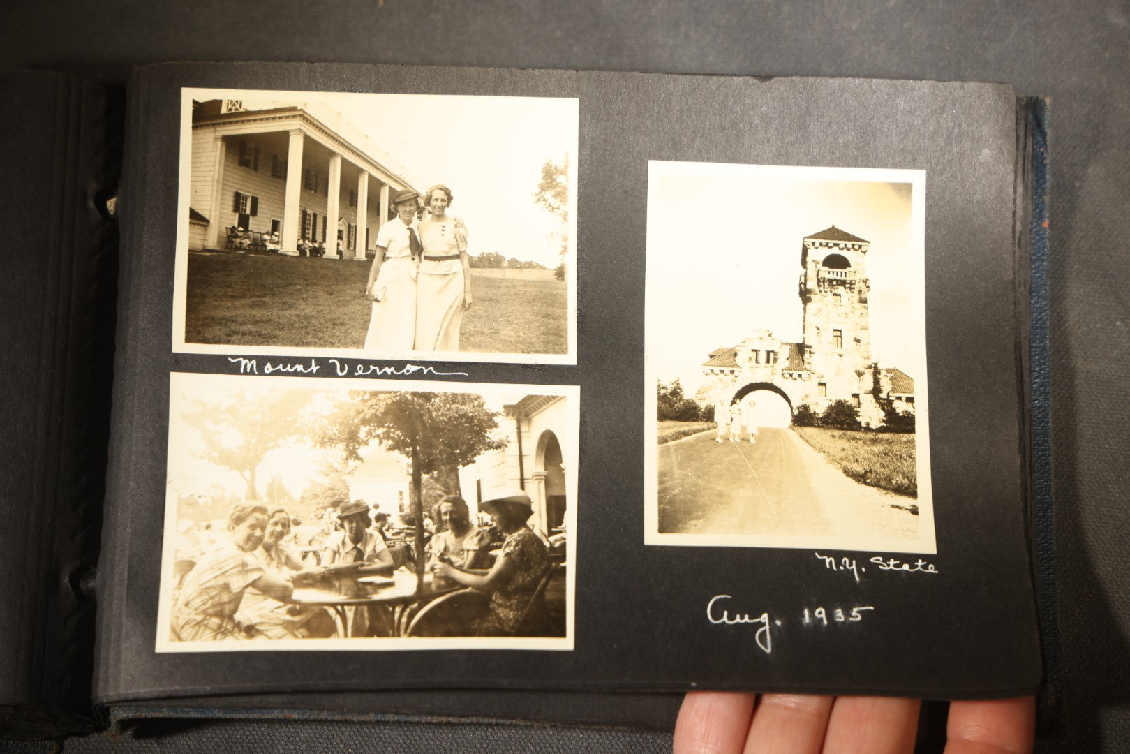 Vintage Snapshot Photo Album Containing 100+ Photographs, 1930-1934, including Onset Wharf, Massachusetts, Fishing, and Family Gatherings